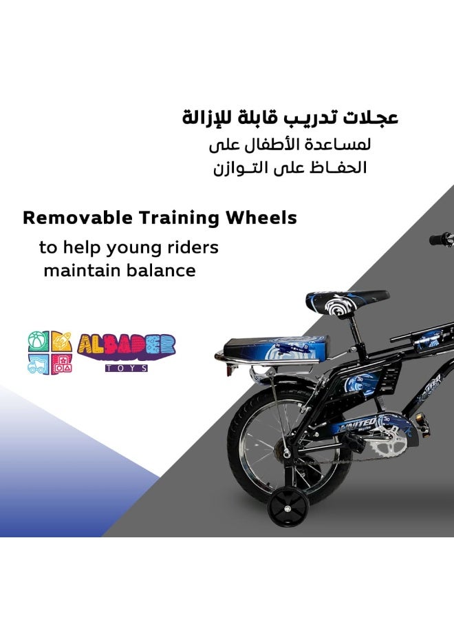 AL BADER Rambo Freestyle Kids Bike with Adjustable Seat and Self-Illuminating Training Wheels, 14 Inch Rambo Children Bikes for Kids Age 5-9 Years With Passenger Rear Seat, Hand Brake - Image 5